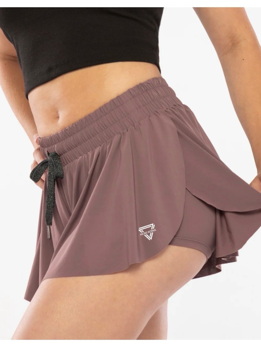 KeiKi Kona Women’s Dusty Mauve Athletic Skort with Inner Shorts
